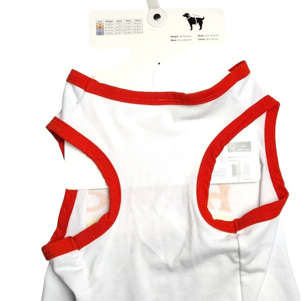Sonoma Dog Medium White With Red Trim Spiritual Pride Tank For Pets